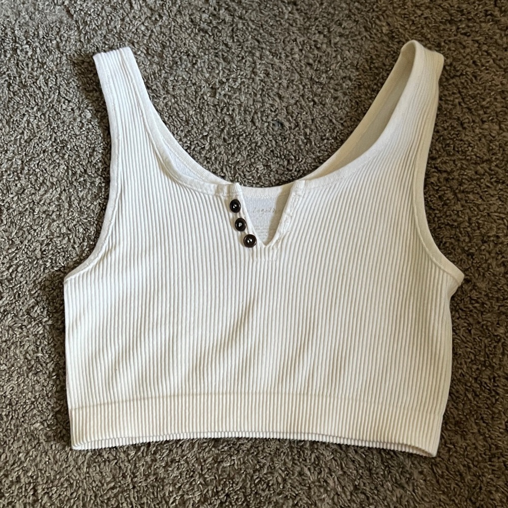 White Ribbed Women's Crop Top